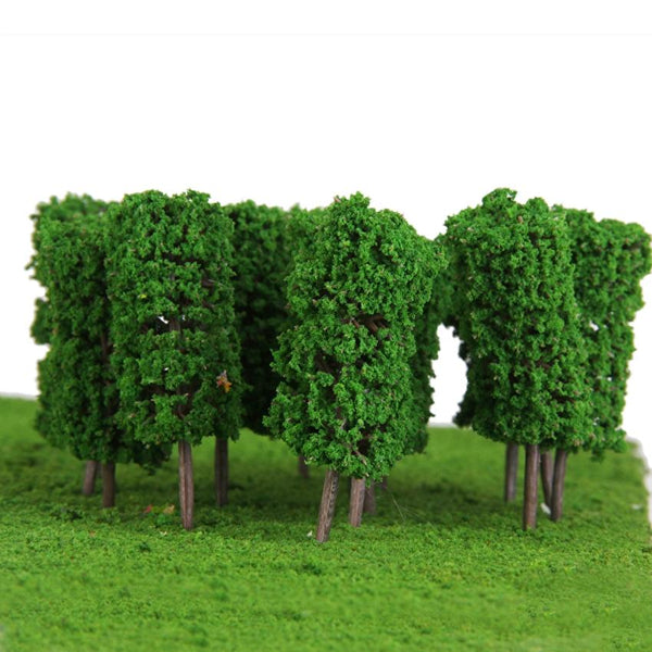 50pcs Light Green Cyclinder Tree Model Train Layout Park Scenery 1:200