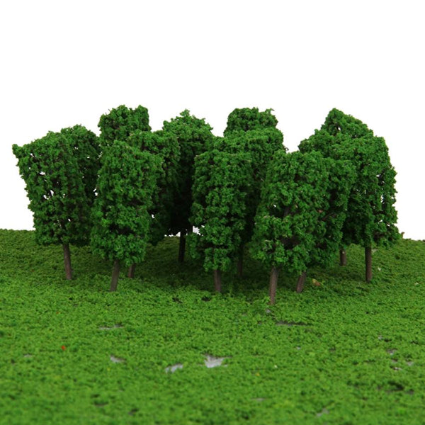 50pcs Light Green Cyclinder Tree Model Train Layout Park Scenery 1:200