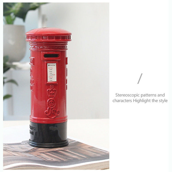 Red Vintage Telephone Phone Booth Postbox Saving Coin Piggy Bank for UK London