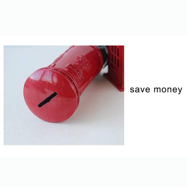 Red Vintage Telephone Phone Booth Postbox Saving Coin Piggy Bank for UK London
