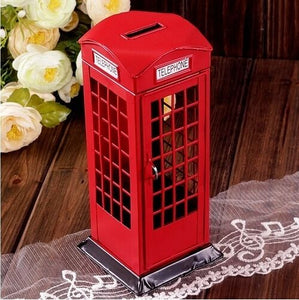 Red Vintage Telephone Phone Booth Postbox Saving Coin Piggy Bank for UK London