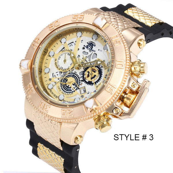 Fashion Men Business Watches Quartz Watch 6 Dial Date indicator Strap Wristwatch