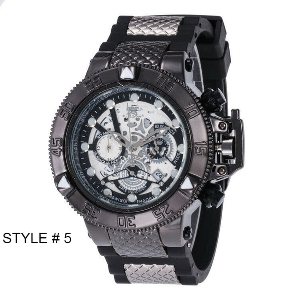 Fashion Men Business Watches Quartz Watch 6 Dial Date indicator Strap Wristwatch