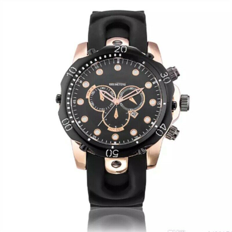 Men Quartz Watch Rubber Strap High Quality Chronograph Sport Watches Wristwatch