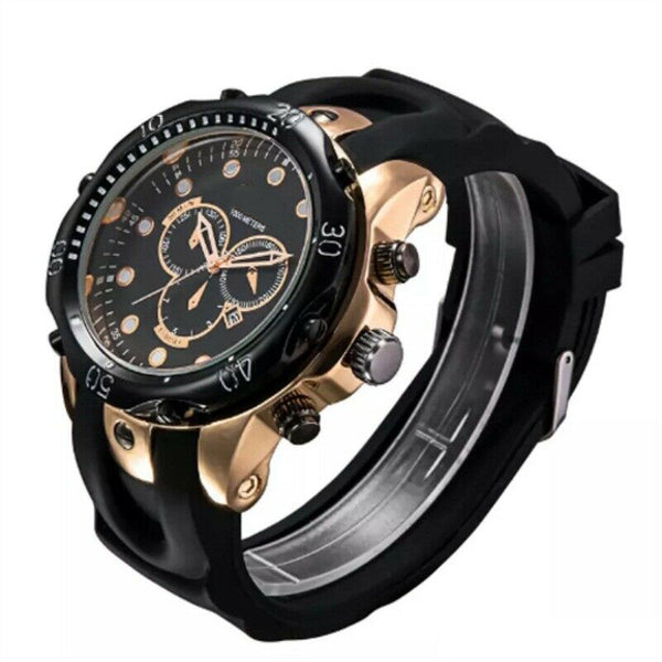 Men Quartz Watch Rubber Strap High Quality Chronograph Sport Watches Wristwatch