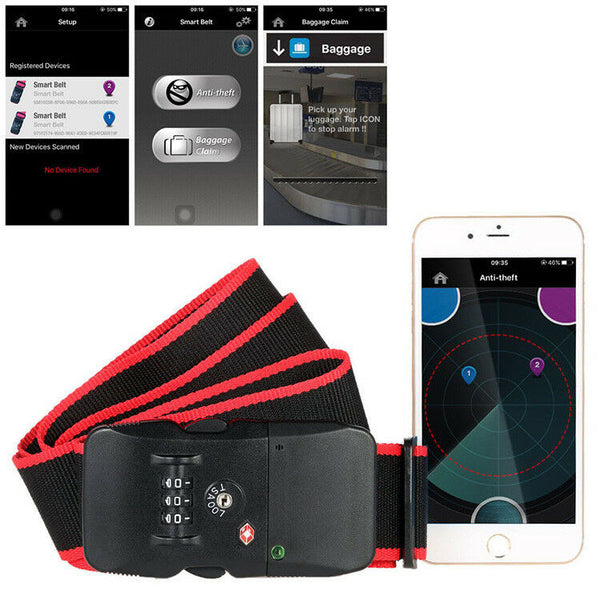Travel Luggage Belt Password Phone Apps Control Bluetooth Anti-theft Alarm lock