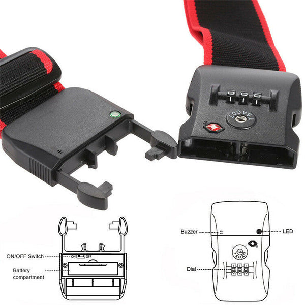 Travel Luggage Belt Password Phone Apps Control Bluetooth Anti-theft Alarm lock