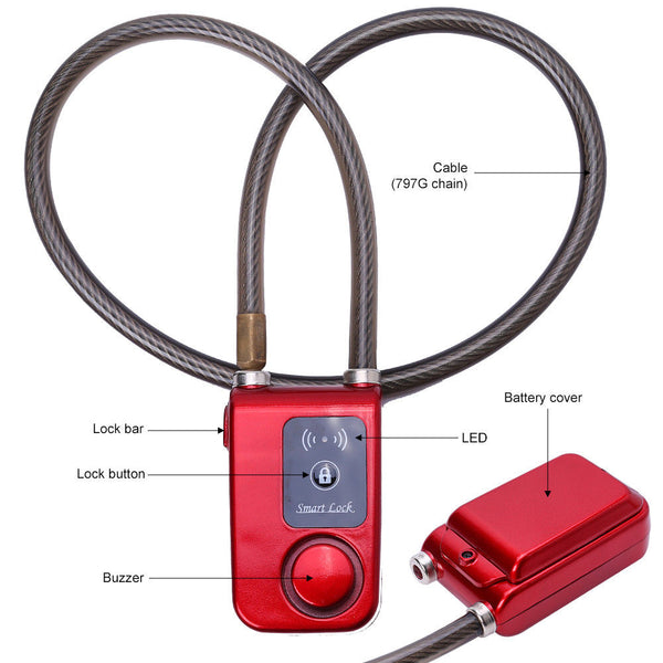Phone App Apps Control Smart Alarm Bluetooth Waterproof Alarm Anti Theft Lock