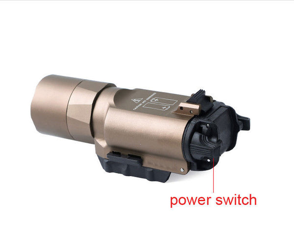 Ultra Bright LED Aluminum Flashlight 20mm Picatinny rail Tactical Light Tan