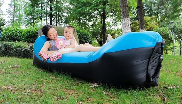 Camping Lazy Bed Laybag Sleeping Bag Inflatable Air Sofa Portable Beach Lounger