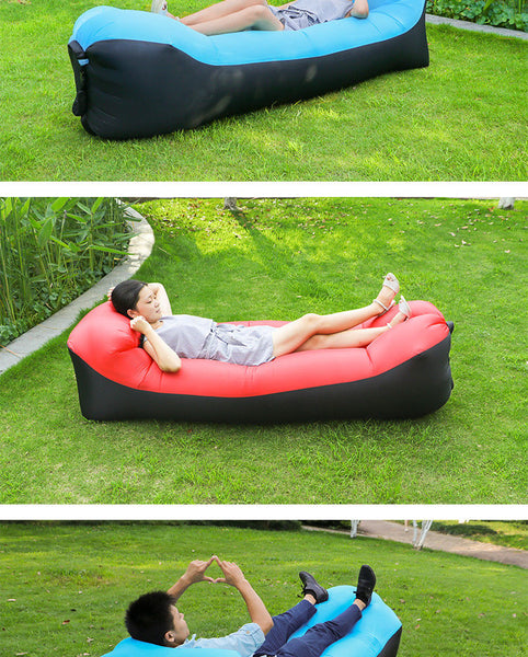Camping Lazy Bed Laybag Sleeping Bag Inflatable Air Sofa Portable Beach Lounger