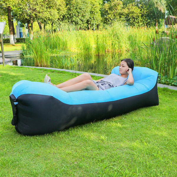 Camping Lazy Bed Laybag Sleeping Bag Inflatable Air Sofa Portable Beach Lounger