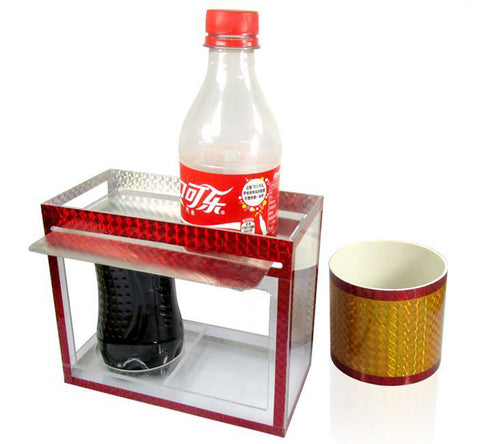 Zig Zag Coco Cola Bottle in Clear box Stage Magic Perform Magician Lifelike