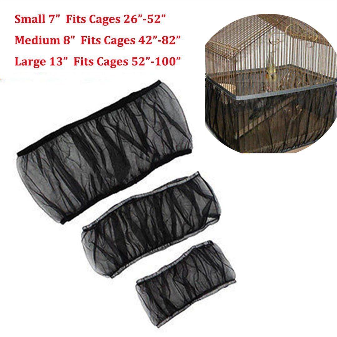 Nylon Mesh Pet Bird Birds Cage Seed Catcher Guard Cover Shell Skirt Decoration