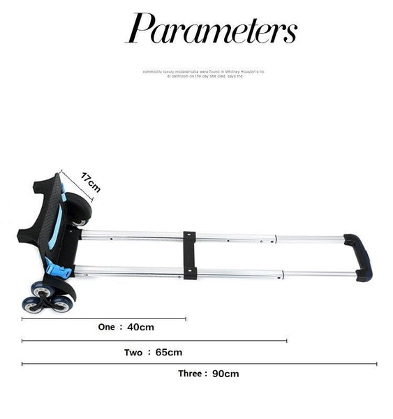 Foldable Pull Rod Bracket Roll Cart Trolley School kids Student Climbing stair