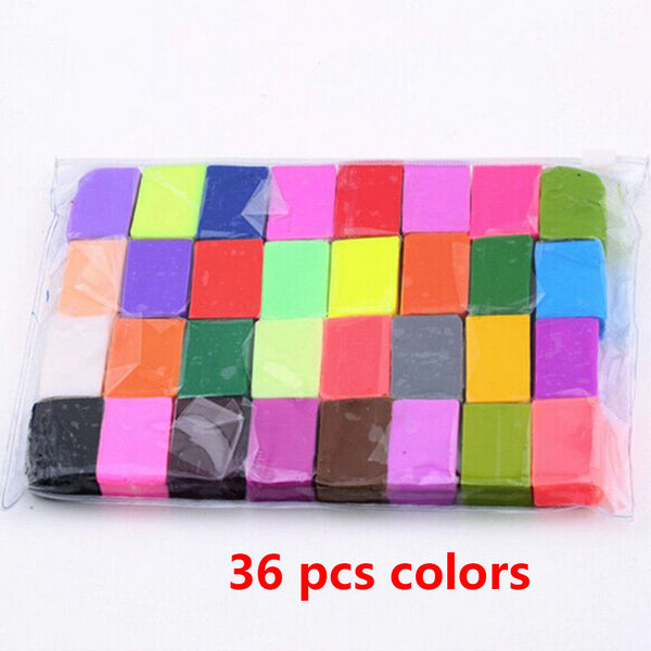 36 Mixed Color Set Oven Bake Fimo Polymer Hand Made Soft Clay Modelling Moulding DIY