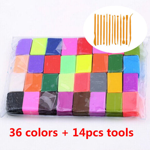 36 Mixed Color Set Oven Bake Fimo Polymer Hand Made Soft Clay Modelling Moulding DIY