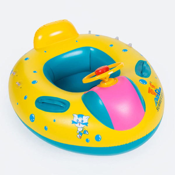 Baby Safety Swim Ring Inflatable Toddler Float Swimming Pool Water Seat Canopy