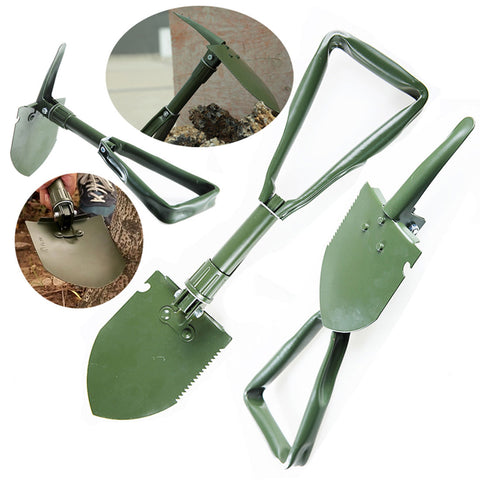 Military Foldable Camping Shovel Tool Steel Spade Garden Survival Emergency Tool