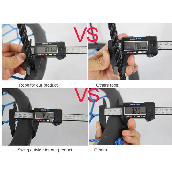 60 CM Kids Outdoor Round Hanging Rope Net Tree Swing Chair Children Patio Garden