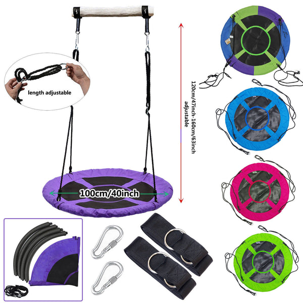 100cm Children Kids Nest Tree Saucer Swing Large Outdoor Yard Play Hanging Seat