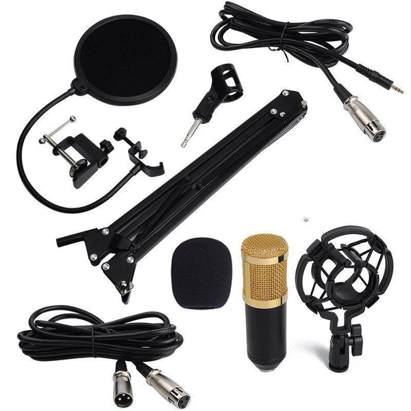 Studio Recording Condenser Microphone with Mic Suspension Arm Stand Shock Mount