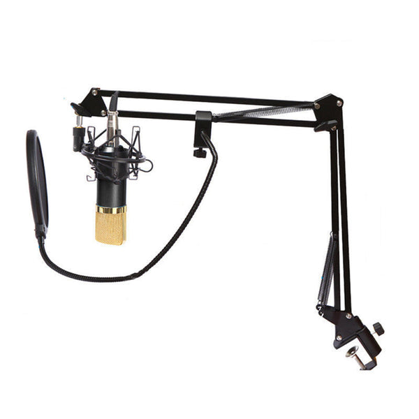 Studio Recording Condenser Microphone with Mic Suspension Arm Stand Shock Mount