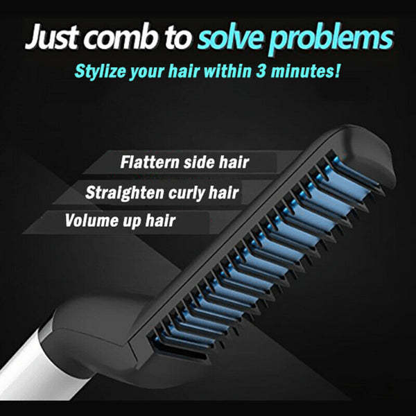New Electric Comb Brush Curling Hair Straightener For Men Style Hair Hairstyling