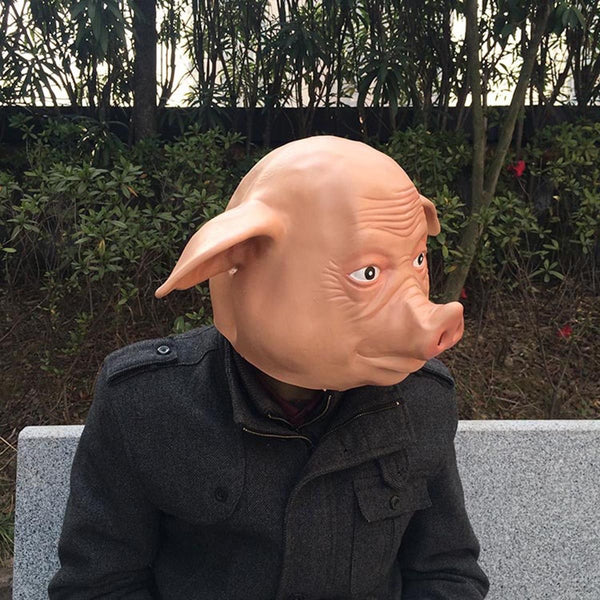 Latex Pig Mask Party Halloween Costume Full Face Animal Head Masquerade Prop