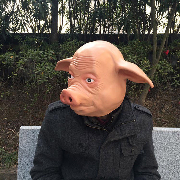 Latex Pig Mask Party Halloween Costume Full Face Animal Head Masquerade Prop