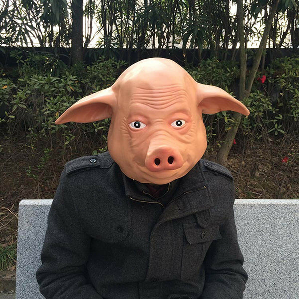 Latex Pig Mask Party Halloween Costume Full Face Animal Head Masquerade Prop