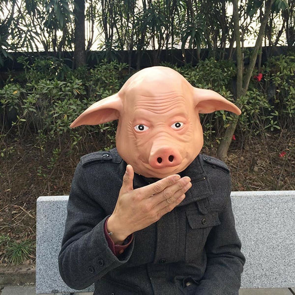 Latex Pig Mask Party Halloween Costume Full Face Animal Head Masquerade Prop