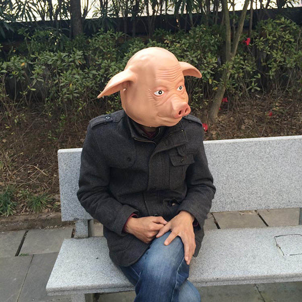 Latex Pig Mask Party Halloween Costume Full Face Animal Head Masquerade Prop