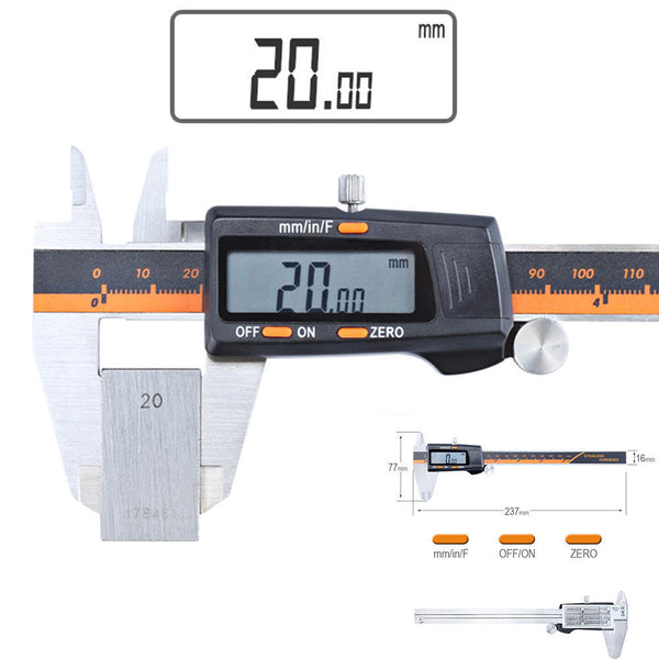 Stainless Steel Digital Ruler Vernier LCD Caliper Gauge Micrometer Measure Tools