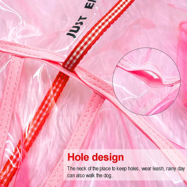 Dog Pet Cat Raincoat Lightweight Clothes Rain Raining Jacket Poncho Transparent