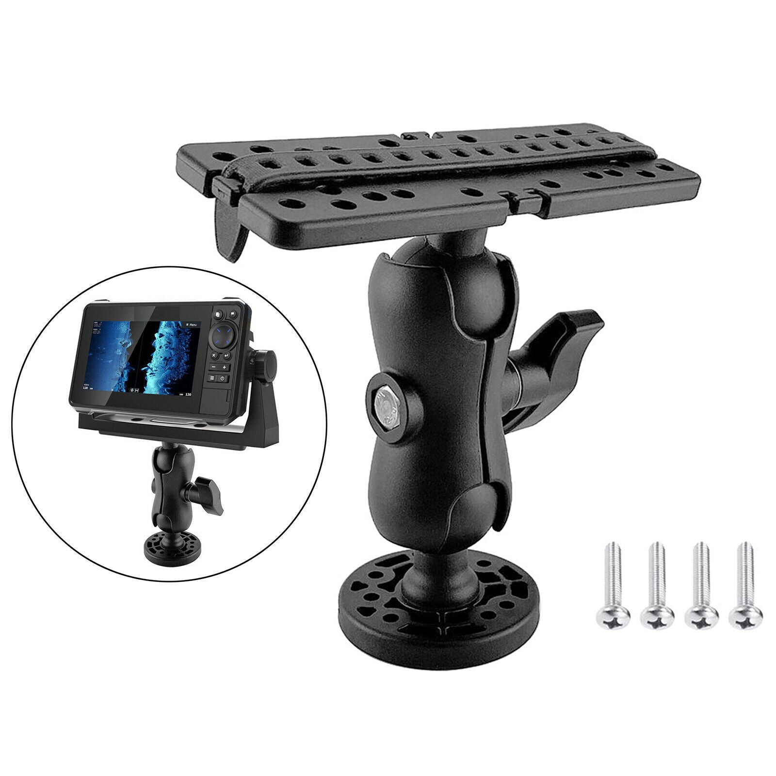 Marine Boat Kayak Fishfinder Fish finder Swivel Ball Mount Base Mounting Plate