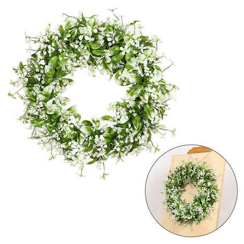 2X 43cm Large Artificial Greenery Wreath Garland Summer Front Door Window Decor