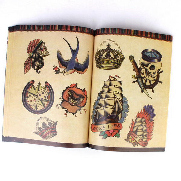 Popular Skull Rose Animal Flower Art Design Tattoo Flash Outline Sketch Book