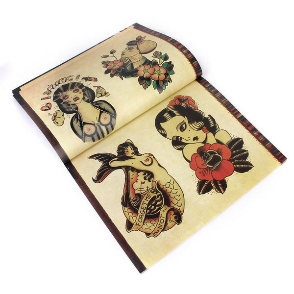 Popular Skull Rose Animal Flower Art Design Tattoo Flash Outline Sketch Book