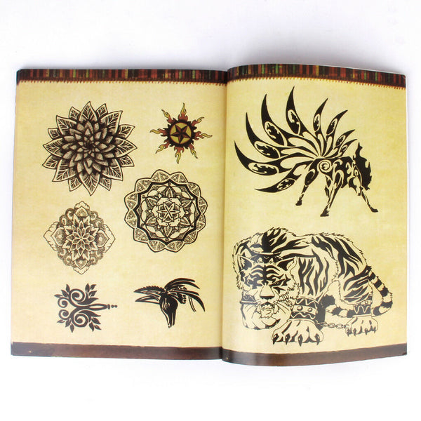 Popular Skull Rose Animal Flower Art Design Tattoo Flash Outline Sketch Book