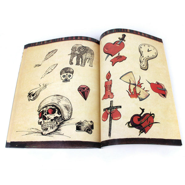 Popular Skull Rose Animal Flower Art Design Tattoo Flash Outline Sketch Book
