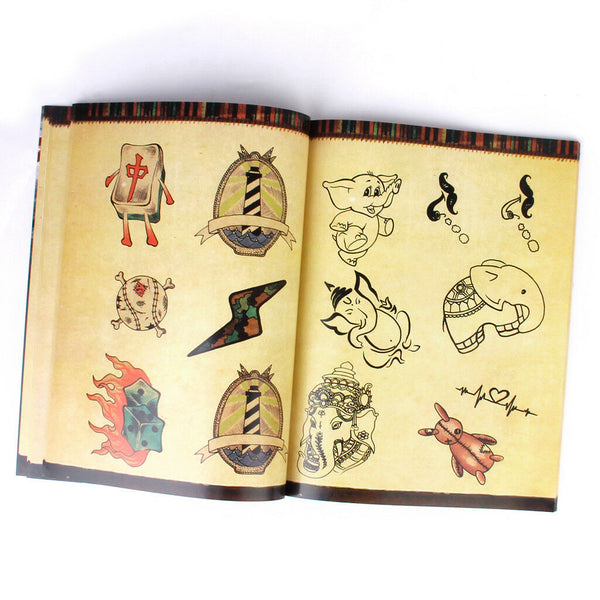 Popular Skull Rose Animal Flower Art Design Tattoo Flash Outline Sketch Book