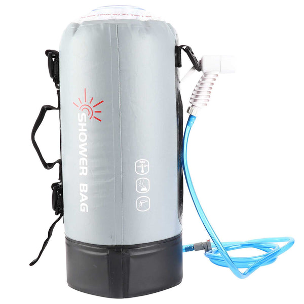12L Outdoor Hiking Camping Bathing Bag Water Pressure Foot Pump Shower Nozzle