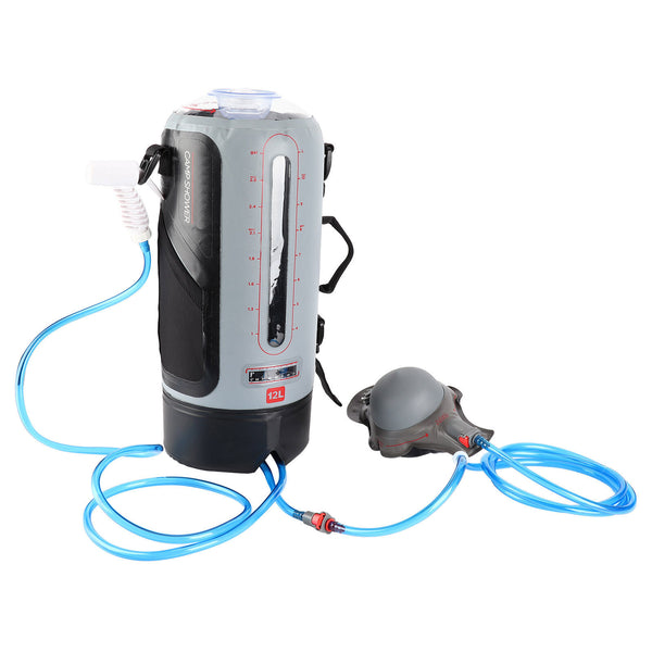 12L Outdoor Hiking Camping Bathing Bag Water Pressure Foot Pump Shower Nozzle