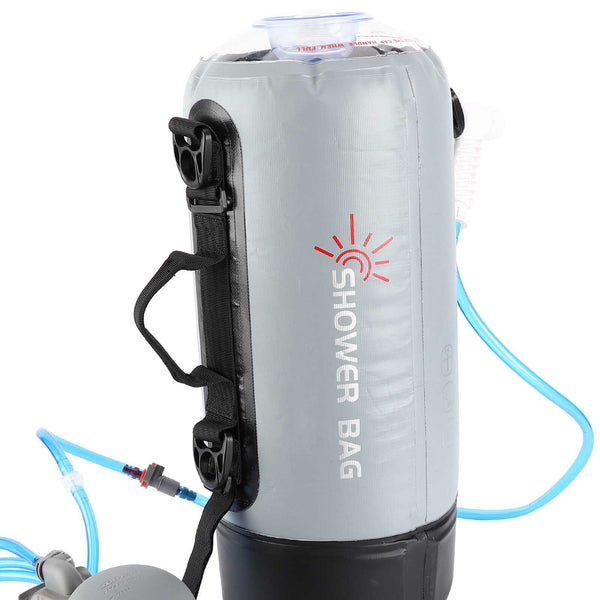 12L Outdoor Hiking Camping Bathing Bag Water Pressure Foot Pump Shower Nozzle