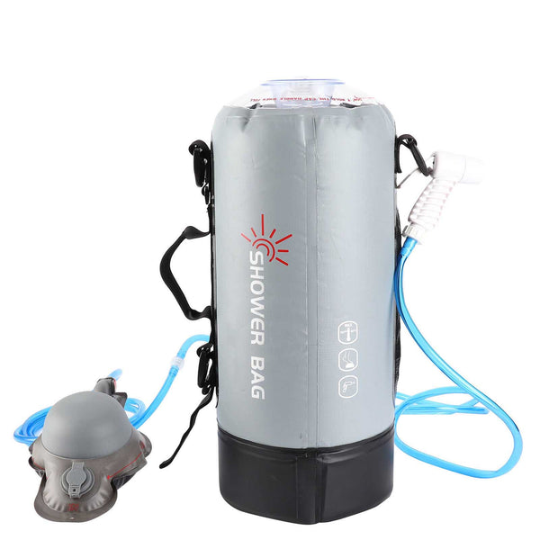 12L Outdoor Hiking Camping Bathing Bag Water Pressure Foot Pump Shower Nozzle