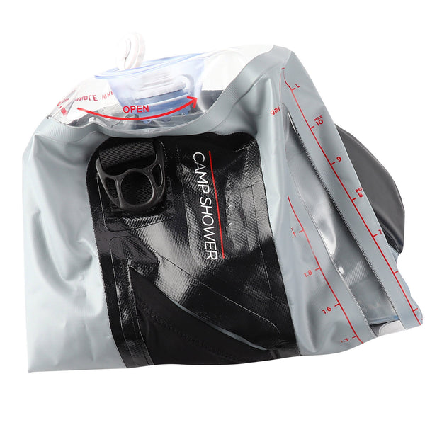 12L Outdoor Hiking Camping Bathing Bag Water Pressure Foot Pump Shower Nozzle