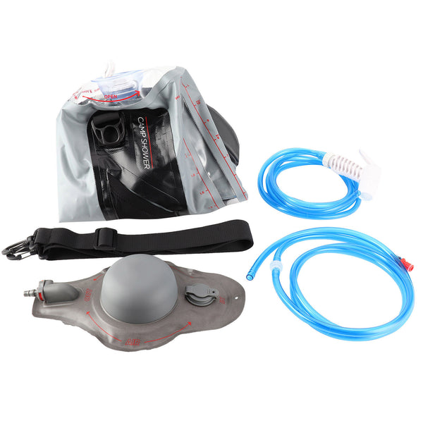 12L Outdoor Hiking Camping Bathing Bag Water Pressure Foot Pump Shower Nozzle