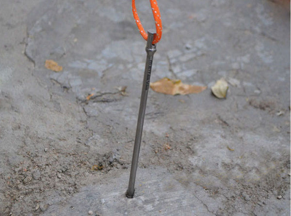 12X Titanium Tent Peg 165x5mm Spike Camp Stake Nail Self Defense Survival Tool