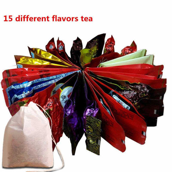 15 Flavors Natural Chinese Tea Oolong Black Green Milk Oolong Ginseng Flower Tea